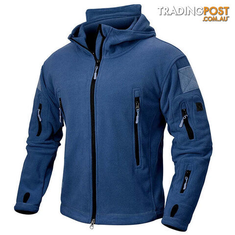 Navy Blue / XXLZippay Winter Tactical Fleece Jacket Men Warm Polar Outdoor Hoodie Coat Multi-Pocket Casual Full Zip Sport Hiking Jacket