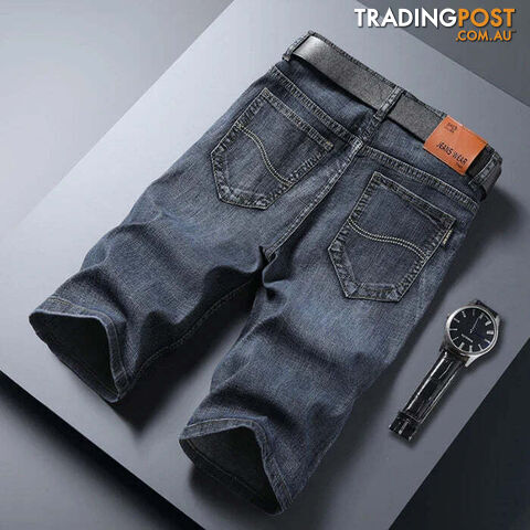 Grey 866 / 40Zippay Summer Men Short Denim Jeans Thin Knee Length New Casual Cool Pants Short Elastic Daily High Quality Trousers New Arrivals