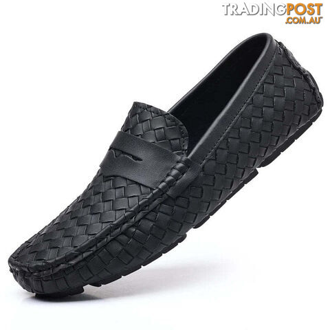 Black / 48Zippay Loafers Men Handmade Moccasins Men Flats Casual Leather Shoes Comfy Loafers Shoes