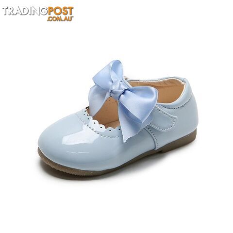 SMG104Skyblue / CN 26 insole 16.2cmZippay Baby Girls Shoes Cute Bow Patent Leather Princess Shoes Solid Color Kids Gilrs Dancing Shoes First Walkers SMG104