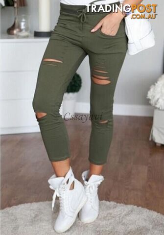 3116 green / SZippay Fashion women Sweatpants S-XL Plus Size Flower Printed Womens Harem Pants Nineth Capris Casual Trousers