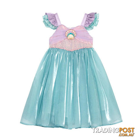 A / 3-4T(size 110)Zippay Princess Costume Kids Dress For Girls Cosplay Children Carnival Birthday Party Clothes Mermaid
