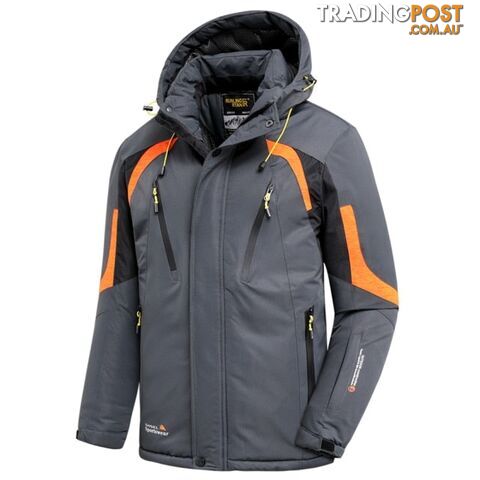Gray / 52 2XLZippay Men Winter New Outdoor Jet Ski Premium Snow Warm Parkas Jacket Coat Men Outwear Casual Hooded Waterproof Thick Fleece Parka Men