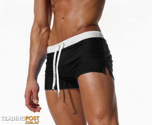 black / XLZippay Swimwear Men Breathable Men's Swimsuits Swim Trunks Boxer Briefs Sunga Swim Suits Maillot De Bain Beach Shorts