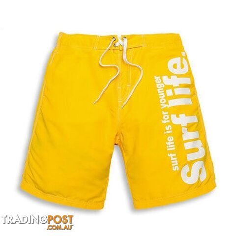 Yellow / MZippay Brand Male Beach Shorts Active Bermuda Quick-drying Man Swimwear Swimsuit XXXL Size Boxer Trunks Men Bottoms Boardshorts