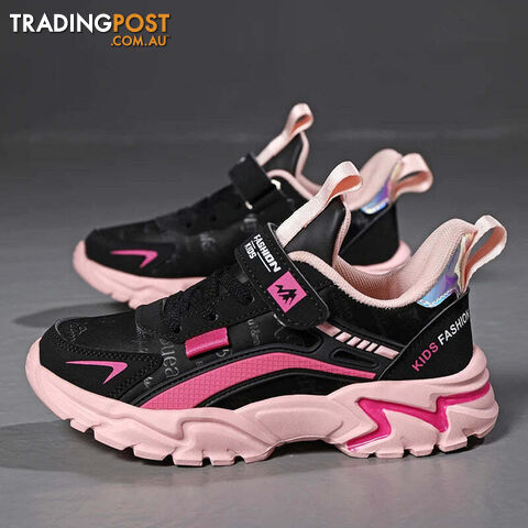 Black / 30Zippay Brand Kids Sports Shoes Outdoor Comfortable Running Shoes Girls Waterproof Sneakers Antislip Children Shoes