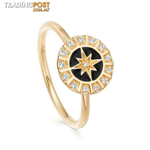 19 / 6Zippay Gold Silver Multicolor Crystal Rings Turquoise Engagement Wedding Promise Ring Party Jewelry Gifts