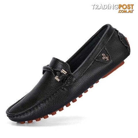 Black / 46Zippay Loafers Men Shoes Casual Driving Flats Slip-on Shoes Luxury Comfy Moccasins