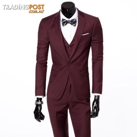 Dark red 1 buttons / XXLZippay Three-piece formal blazer suit / Male suit of cultivate one's morality Business suits
