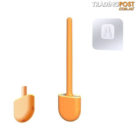 Orange (Drain)Zippay Mini Toilet Brush With Holder Set Long Handled Black Silicone Toilet Cleaner Brush Wall Mounted Wc Toilet Bathroom Accessories