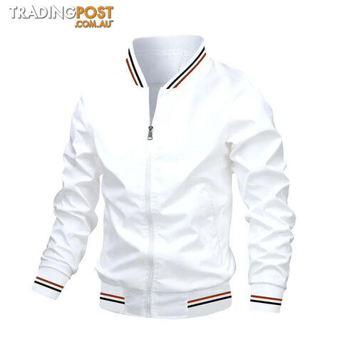 White / 4XLZippay Bomber Jacket Men Casual Windbreaker Jacket Coat Men High Quality Outwear Zipper Stand Collar Military Jacket Mens