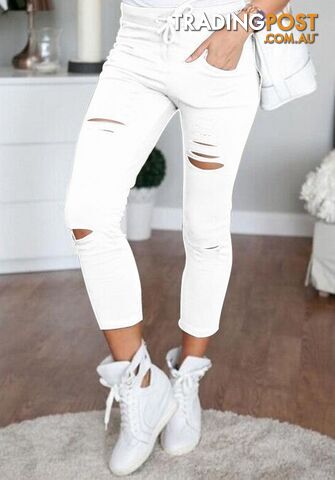 3116 white / XLZippay Fashion women Sweatpants S-XL Plus Size Flower Printed Womens Harem Pants Nineth Capris Casual Trousers