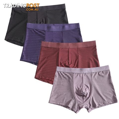 A / 5XLZippay 4pcs/lot Bamboo Fiber Boxer Pantie Underpant plus size shorts breathable underwear