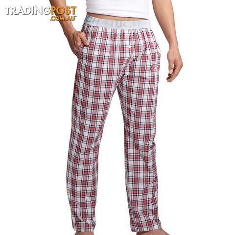WHITE / XXLZippay Pyjama Pants Men Underwear Trousers Plaid Mens Lounge Pants Pantalon Piyamas Jovenes Pijama Gootuch 2505