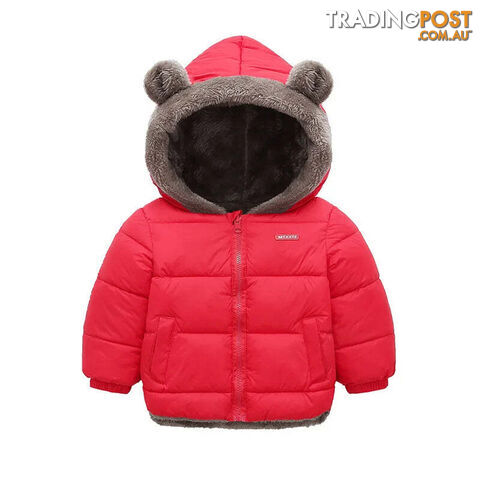 Red / 5T(Size 120)Zippay Baby Boys Girls Jacket Hooded Cotton Outerwear Children's Thick Fleece Coat Cashmere Padded Jackets Winter Boys Girls Warm Coats