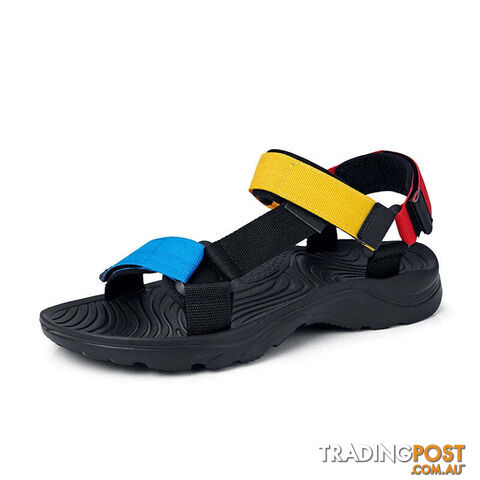 Blue Yellow Red / 8.5Zippay Men Sandals Non-slip Summer Flip Flops Outdoor Beach Slippers Casual Shoes Men's shoes Water Shoes