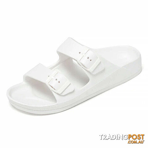 White / 36Zippay Women Men Slippers Soft Sandals Women Beach Casual Shoes EVA Slides Original Men Flip-flop