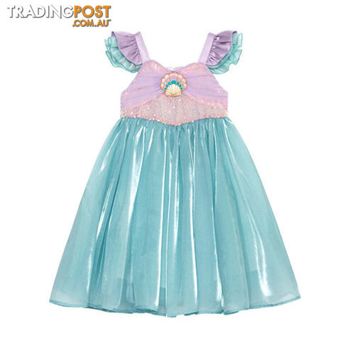A / 5-6T(size 130)Zippay Princess Costume Kids Dress For Girls Cosplay Children Carnival Birthday Party Clothes Mermaid