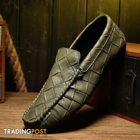 Green / 9.5Zippay Summer men boat shoes casual mocassin men hand sewing soft shoes breathable Hole hole men shoes k81