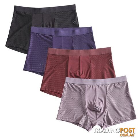 A / 7XLZippay 4pcs/lot Bamboo Fiber Boxer Pantie Underpant plus size shorts breathable underwear