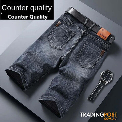 Grey 816 / 28Zippay Summer Men Short Denim Jeans Thin Knee Length New Casual Cool Pants Short Elastic Daily High Quality Trousers New Arrivals