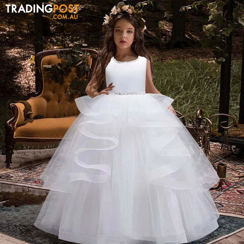 As picture 7 / 9TZippay Kids Dress Flower Long Beading Elegant Teenagers Prom Gowns Dresses Girl Party Kid Evening Bridesmaid Princess