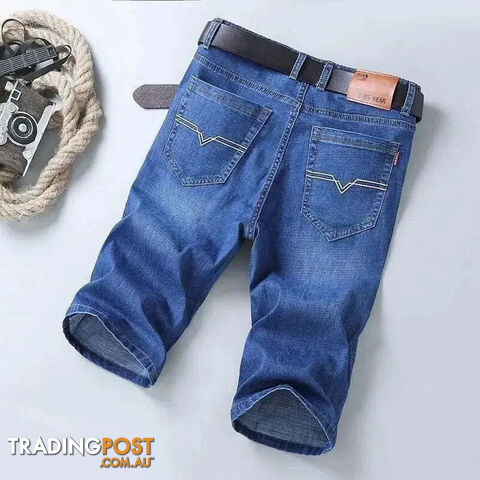Light Blue 009 / 40Zippay Summer Men Short Denim Jeans Thin Knee Length New Casual Cool Pants Short Elastic Daily High Quality Trousers New Arrivals