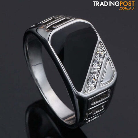 CR149XS / 12Zippay Metal Glossy Rings for Men Geometric Width Signet Square Finger Punk Style Fashion Ring Jewelry Accessories
