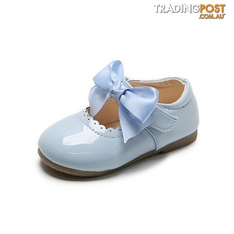 SMG104Skyblue / CN 28 insole 17.4cmZippay Baby Girls Shoes Cute Bow Patent Leather Princess Shoes Solid Color Kids Gilrs Dancing Shoes First Walkers SMG104