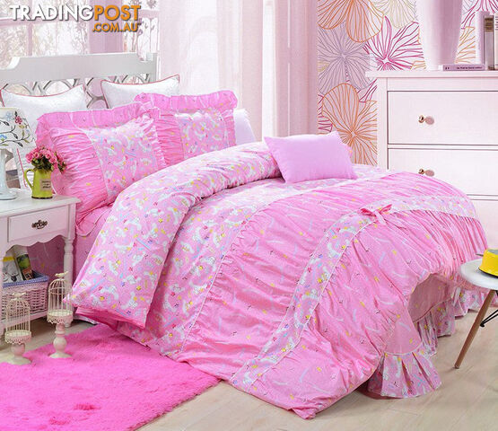 13 / KingZippay YADIDI 100% Cotton Classic Princess Polka Dot Girls Bedding Sets Bedroom Bed Sheet Duvet Cover Pillowcase Twin Queen King size