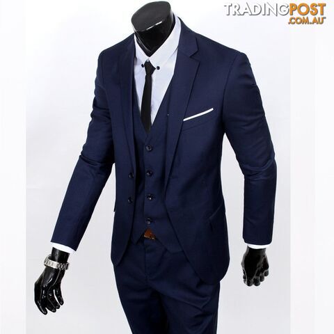 Navy 2 buttons / LZippay Three-piece formal blazer suit / Male suit of cultivate one's morality Business suits