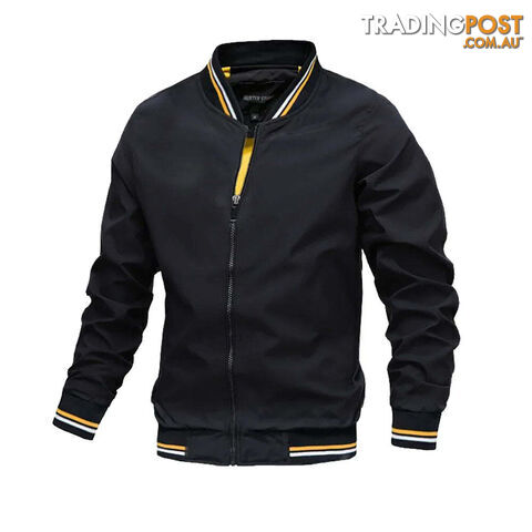 Black / XLZippay Bomber Jacket Men Casual Windbreaker Jacket Coat Men High Quality Outwear Zipper Stand Collar Military Jacket Mens
