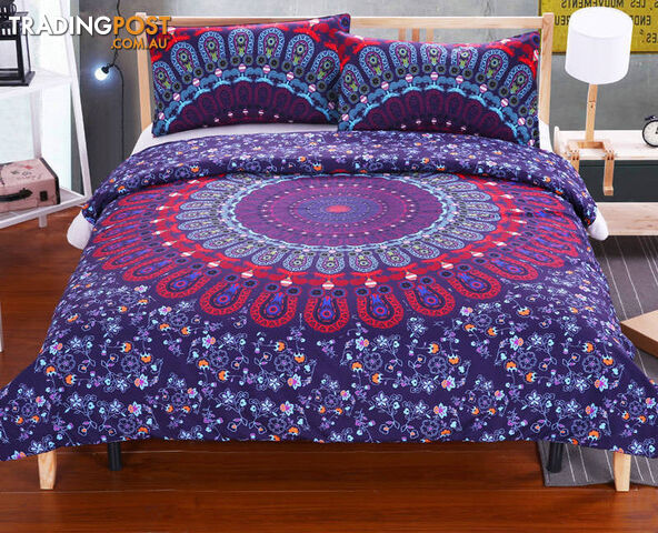Bedding Set 003 / USA QueenZippay BeddingOutlet Mandala Bedding Set Concealed Bedspread Duvet Cover 2Pcs or 3Pcs Boho Bedlinen Twin Full Queen King Cal-King