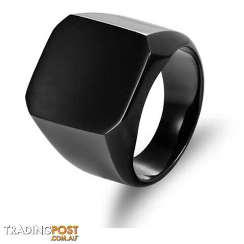 CR6305black / 11Zippay Metal Glossy Rings for Men Geometric Width Signet Square Finger Punk Style Fashion Ring Jewelry Accessories