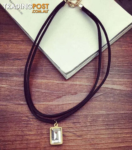 N610Zippay Black Velvet Choker Necklace Gold Chain Bar Chokers Necklace For Women