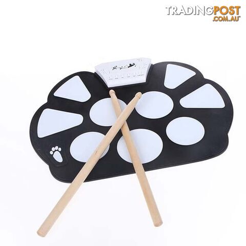 Zippay Professional Roll up Drum Pad Kit Silicon Foldable with Stick Portable Drum Electronic Drum USB Drum