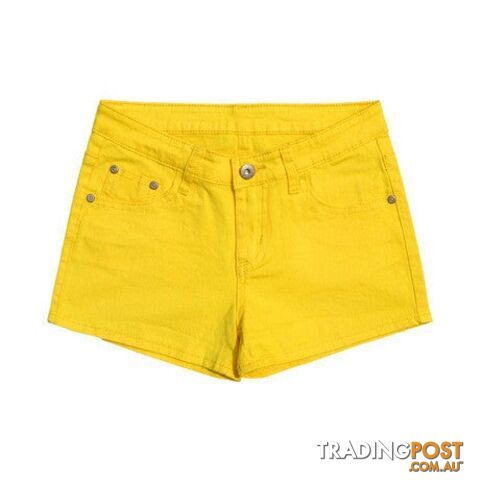 Yellow / 29Zippay Plus Size Shorts Summer Women Neon Casual Shorts Fashion Cute White Black Ladies Pencil Shorts 12 Colors