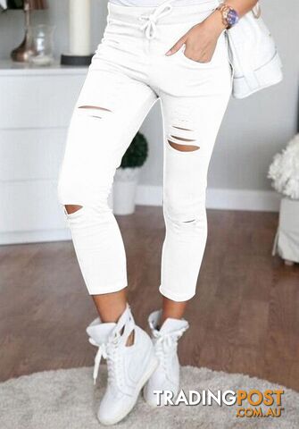 3116 white / MZippay Fashion women Sweatpants S-XL Plus Size Flower Printed Womens Harem Pants Nineth Capris Casual Trousers