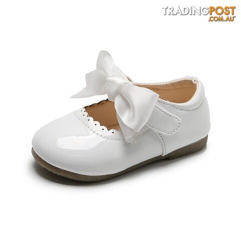 SMG104White / CN 26 insole 16.2cmZippay Baby Girls Shoes Cute Bow Patent Leather Princess Shoes Solid Color Kids Gilrs Dancing Shoes First Walkers SMG104