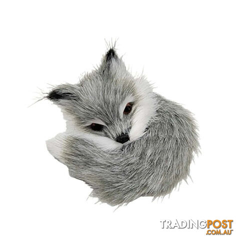 Artificial Fur Fox GZippay Simulation Rabbit Owl Cat Fox Ornament Furs Squatting Model Home Decoration Animal World with Static Action Figures Gift for Kid