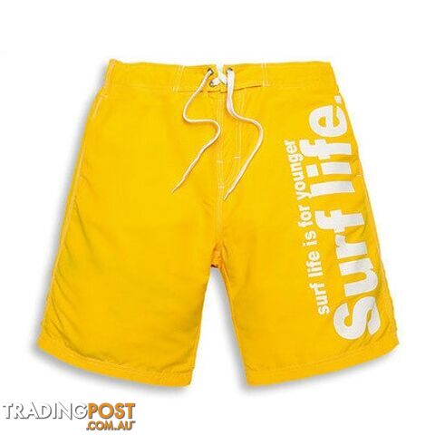 Yellow / XXXLZippay Brand Male Beach Shorts Active Bermuda Quick-drying Man Swimwear Swimsuit XXXL Size Boxer Trunks Men Bottoms Boardshorts