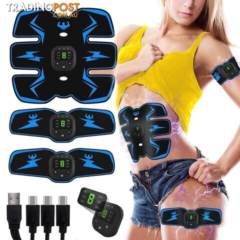 BlueZippay Abdominal Muscle Stimulator Trainer EMS Abs Wireless Leg Arm Belly Exercise Electric Simulators Massage Press Workout Home Gym