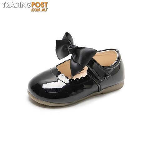 SMG104Black / CN 30 insole 18.7cmZippay Baby Girls Shoes Cute Bow Patent Leather Princess Shoes Solid Color Kids Gilrs Dancing Shoes First Walkers SMG104