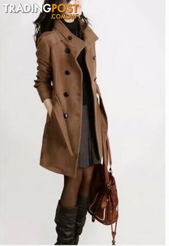 coffor / LZippay Women Trench Woolen Coat Winter Slim Double Breasted Overcoat Winter Coats Long Outerwear for Women Plus Size Coat Y707