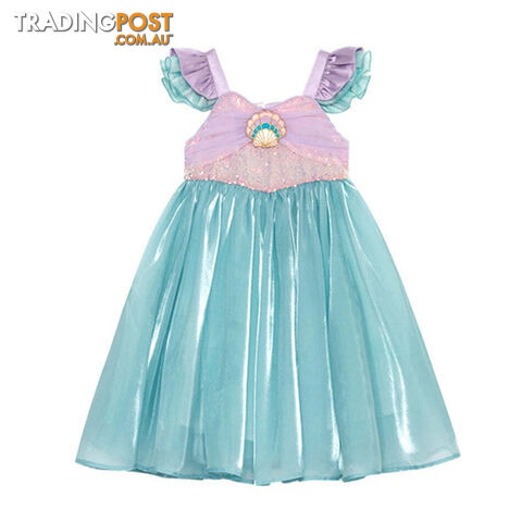 A / 2-3T(size 100)Zippay Princess Costume Kids Dress For Girls Cosplay Children Carnival Birthday Party Clothes Mermaid