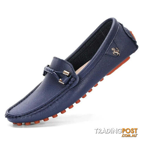 Navy / 43Zippay Loafers Men Shoes Casual Driving Flats Slip-on Shoes Luxury Comfy Moccasins