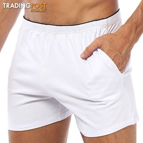 OR130-White / XLZippay Boxer Cotton Underwear Boxershorts Sleep Men Swimming Briefs