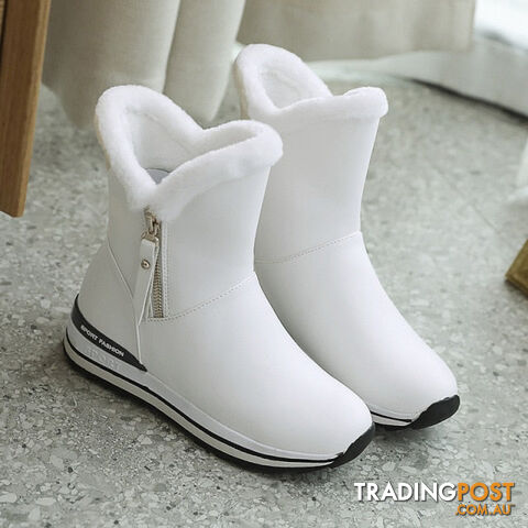 white / 40Zippay Women Ankle Boots Thick Snow Boots Ankle Boots for Women Winter Boots Warm Shoes
