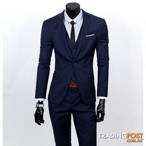 Navy 1 buttons / XXLZippay Three-piece formal blazer suit / Male suit of cultivate one's morality Business suits