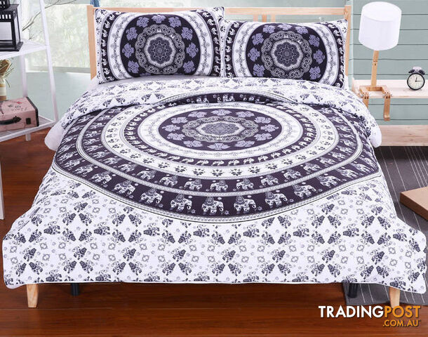Bedding Set 002 / UK KingZippay BeddingOutlet Mandala Bedding Set Concealed Bedspread Duvet Cover 2Pcs or 3Pcs Boho Bedlinen Twin Full Queen King Cal-King